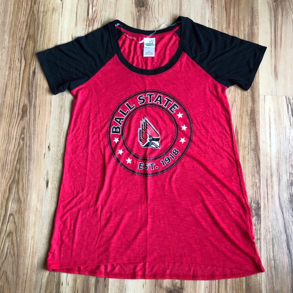 Ball State University Cardinals Shirt Red Black Medium Women’s